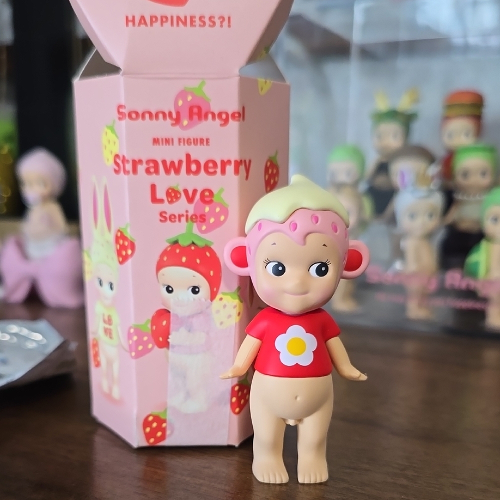Sonny Angel Strawberry Love Monkey Authentic
